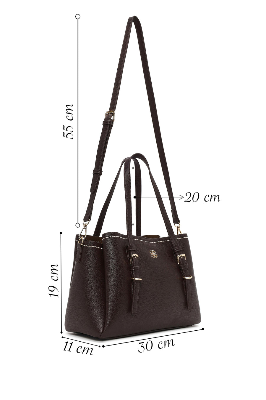 Woman Brown Long-Strap Shoulder Bag