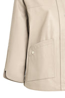 Karen Women's Beige Oversize Leather Jacket | Derimod