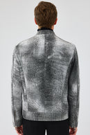Carrera Men's Gray Nubuck Leather Sport Jacket | Derimod