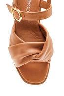 Women's Tan Leather Comfort Sandals | Derimod