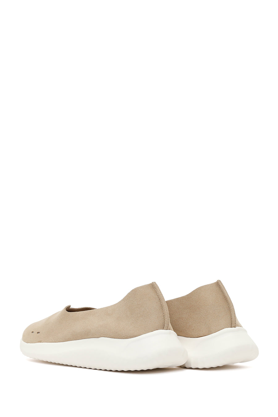 Women's Beige Chunky Suede Shoes