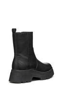 Geox Women Black D Pluette Zippered Thick Sole Leather Boot | Derimod