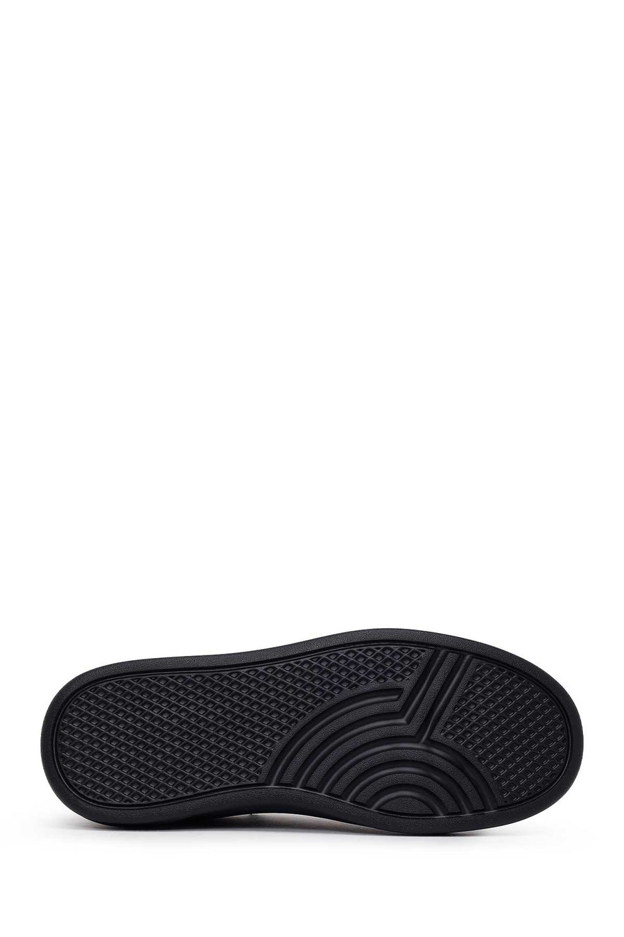 Erkek Siyah Bağcıklı Deri Sneaker