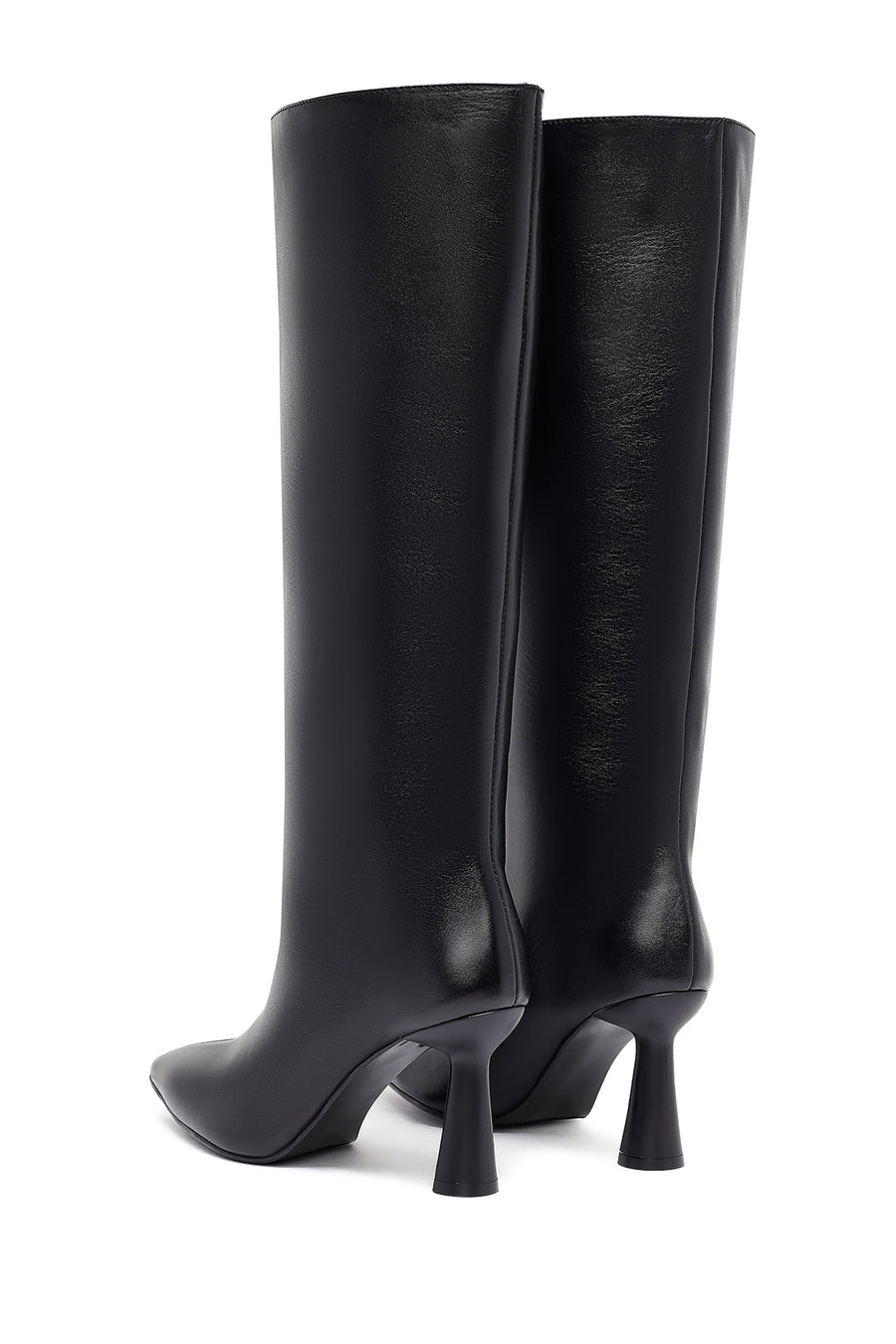 Woman Black Heels Leather Boot