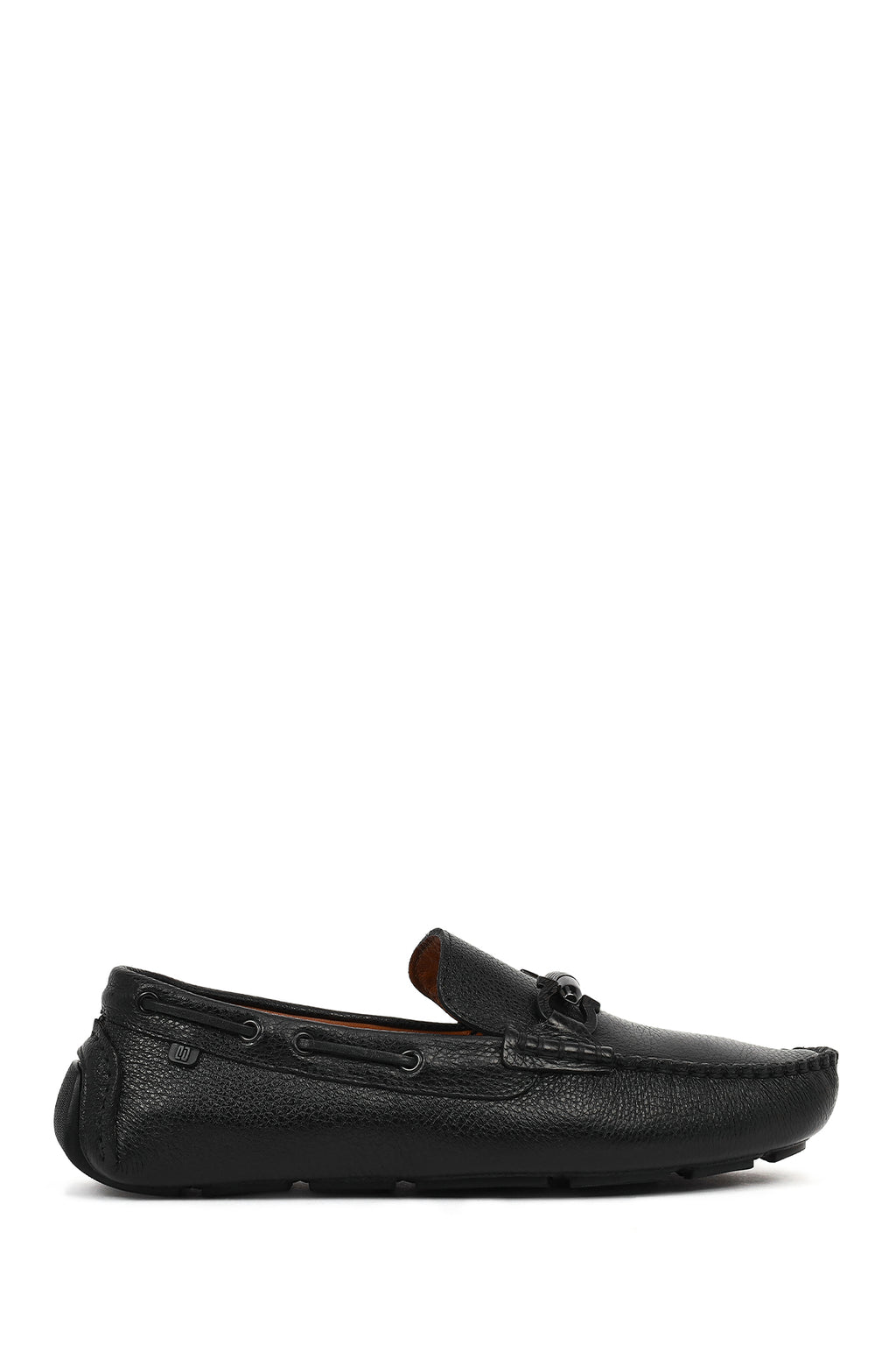 Erkek Siyah Tokalı Deri Casual Loafer