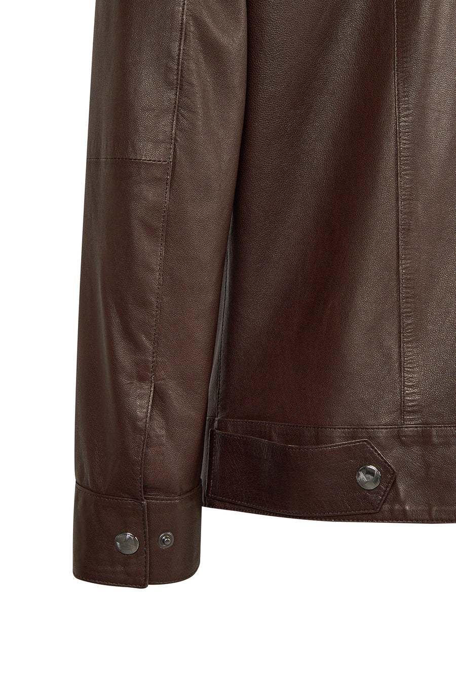 Dybala Male Brown Stand Collar Leather Jacket