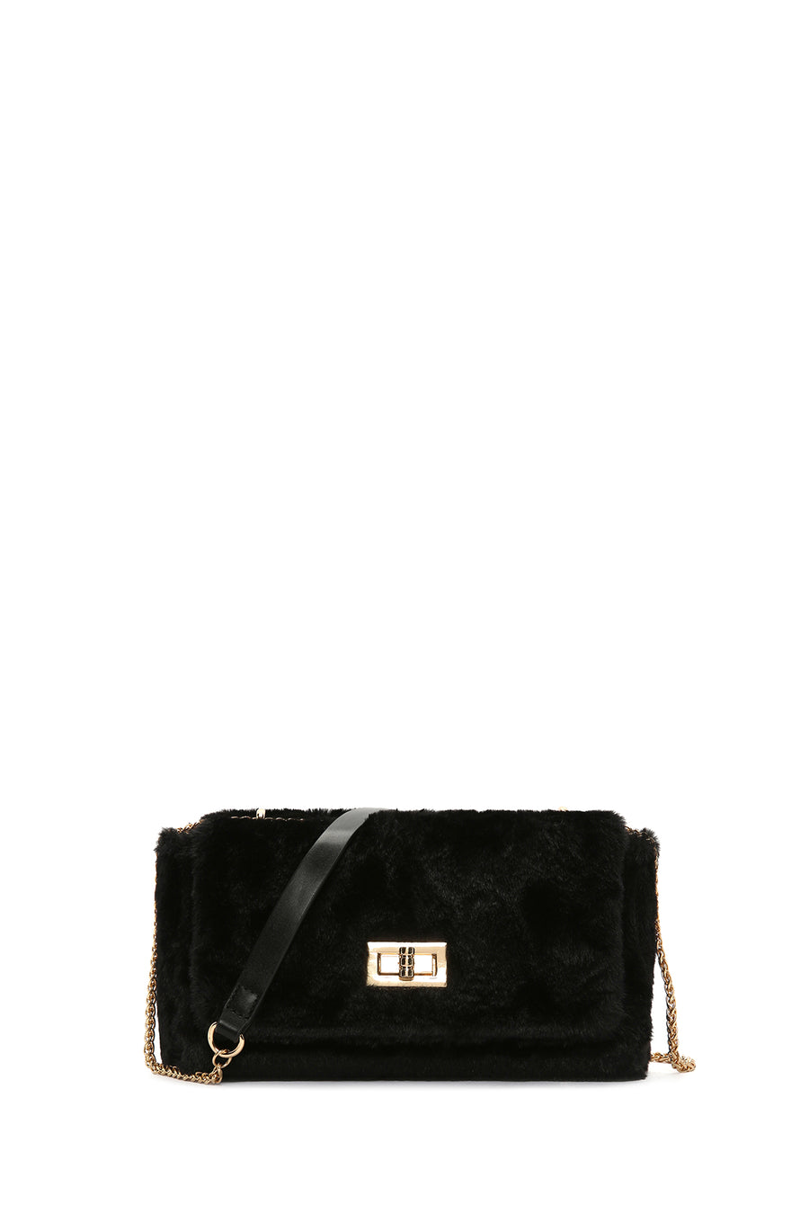 Women's Black Long Strap Plush Crossbody Bag 23WBD2711PH | Derimod