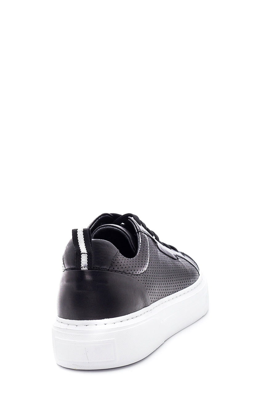 Men's Black Lace-up Leather Sneaker
