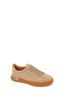 Erkek Bej Bağcıklı Süet Deri Casual Sneaker | Derimod