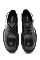 Women's Black Lace-Up Leather Oxford Shoes | Derimod