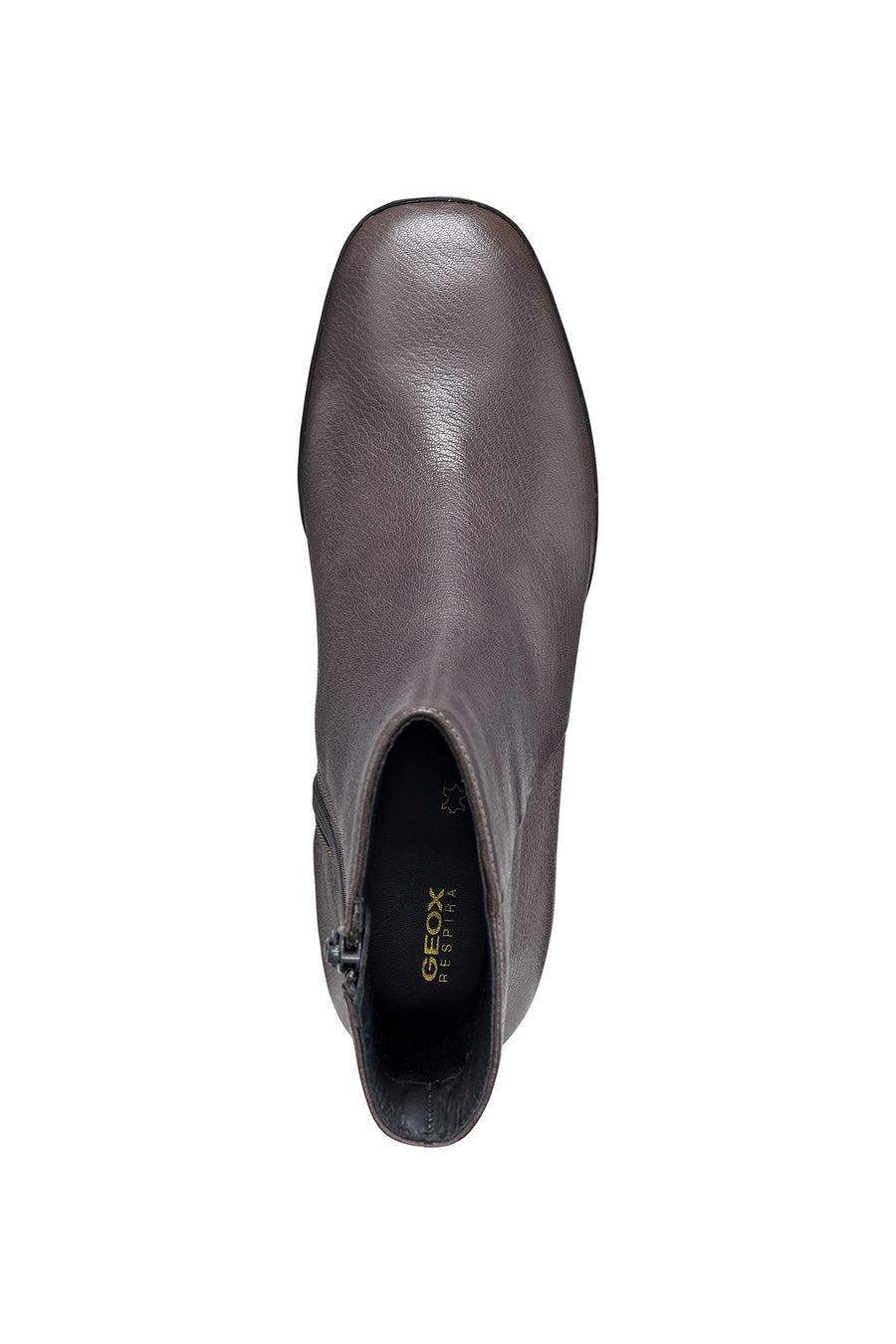 Geox Women's Grey Teulada Zippered Thick Heel Leather Boots