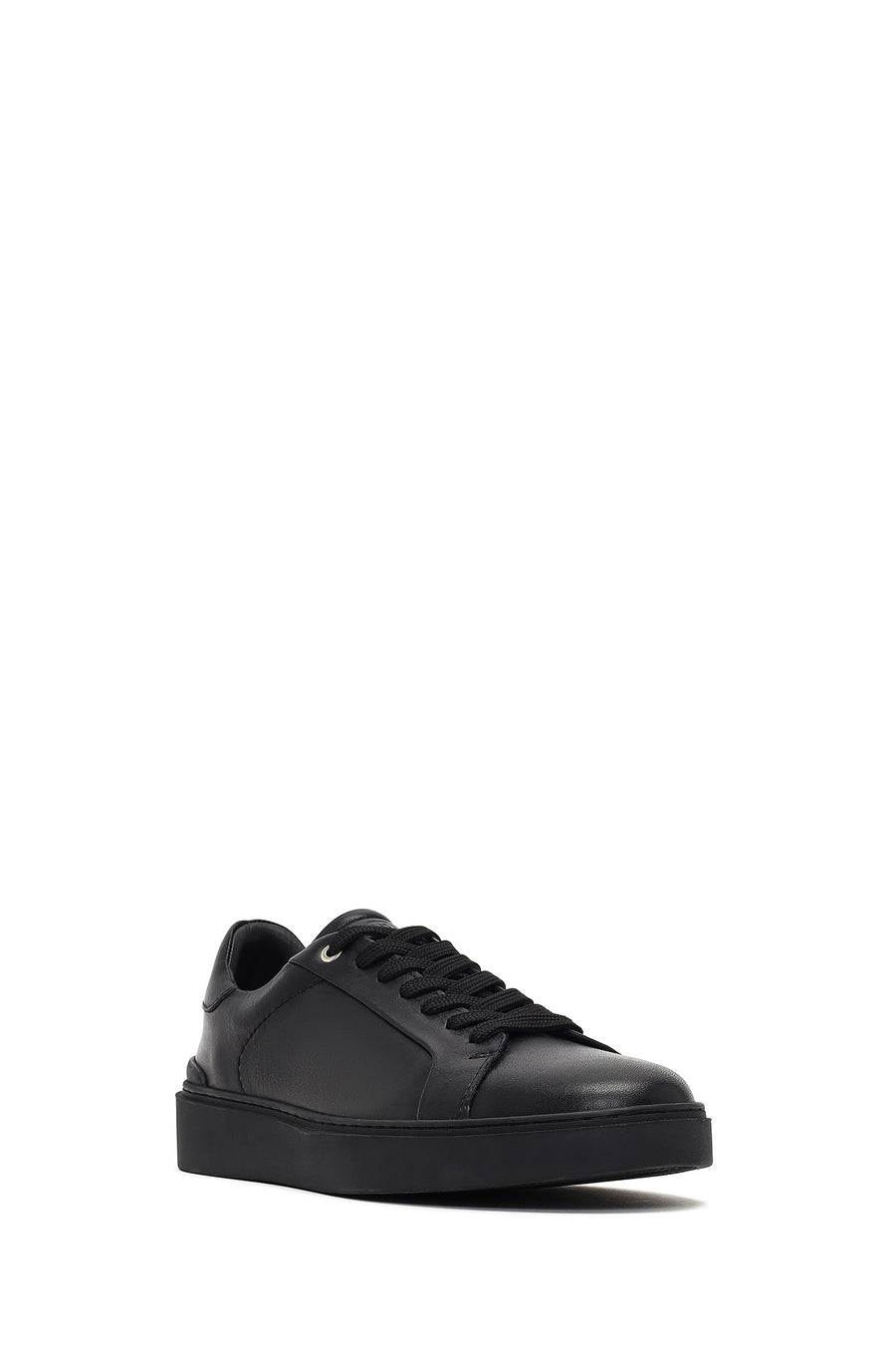 Men's Black Lace-Up Leather Sneaker