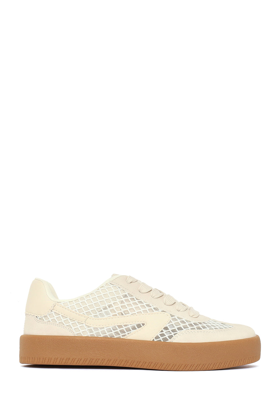 Women's Beige Lace-up Fabric Sneaker 26PFD43016F | Derimod