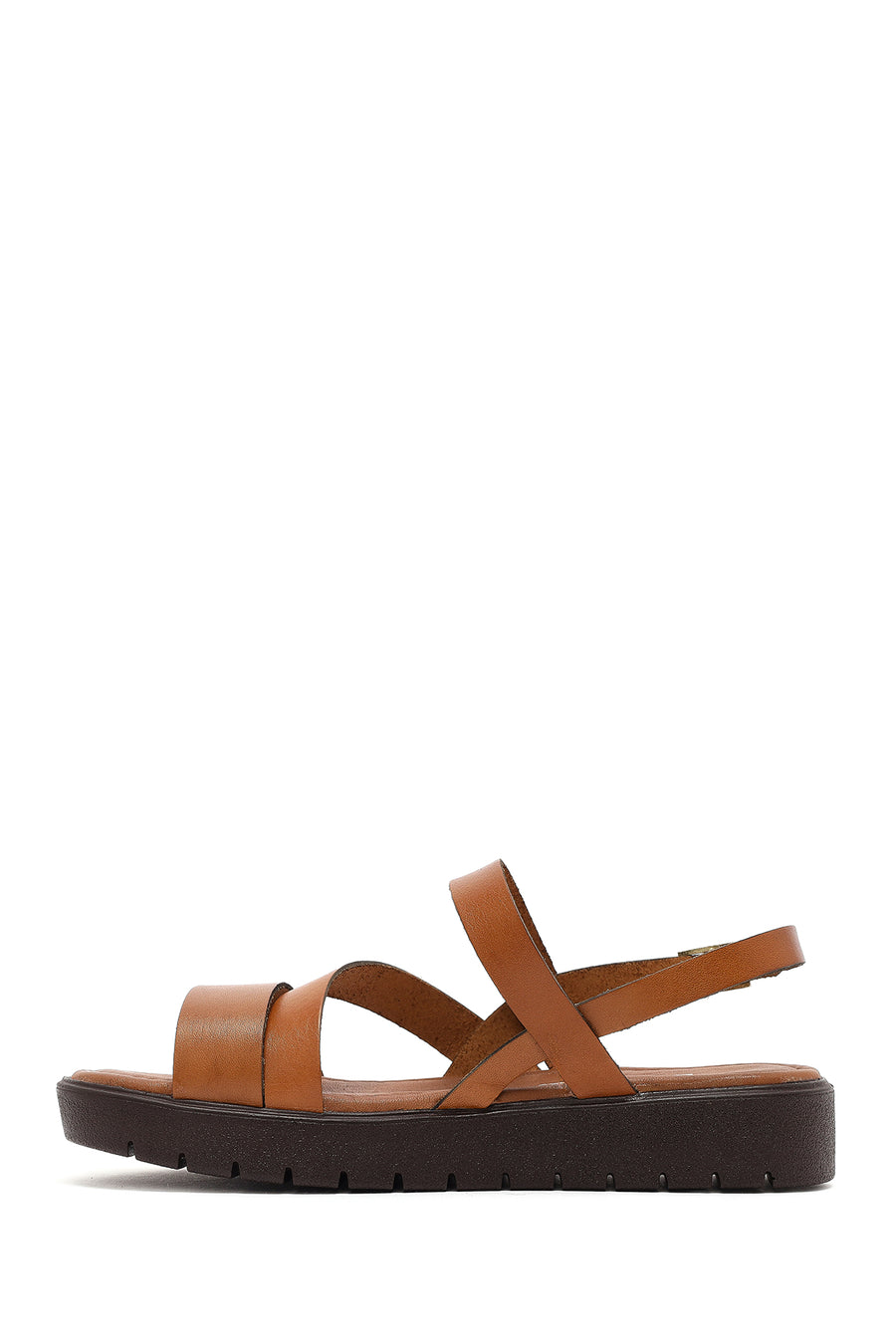 Women's Tan Thick Soled Leather Bodrum Sandals
