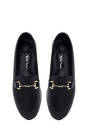 Kadın Siyah Tokalı Deri Klasik Loafer | Derimod