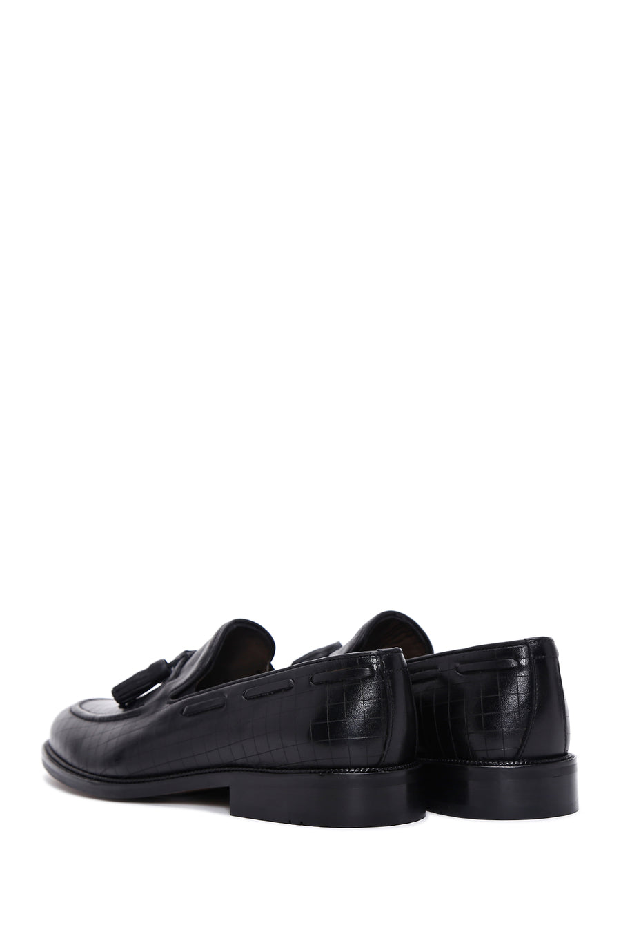 Men's Black Leather Tasseled Classic Loafer
