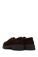 Woman Brown Lace-Up Thick-Soled Suede Casual Shoes | Derimod