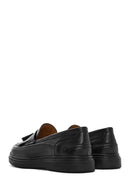 Women's Black Tassel Leather Loafer | Derimod
