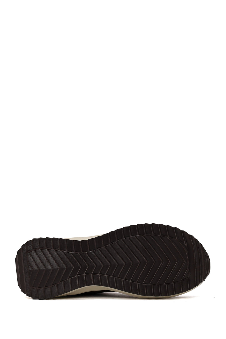 Woman Brown Lace-up Thick-soled Leather Sneaker