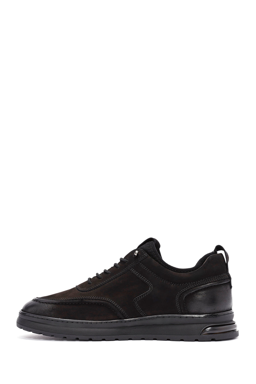 
Men's Black Lace-Up Suede Leather Casual Shoes
