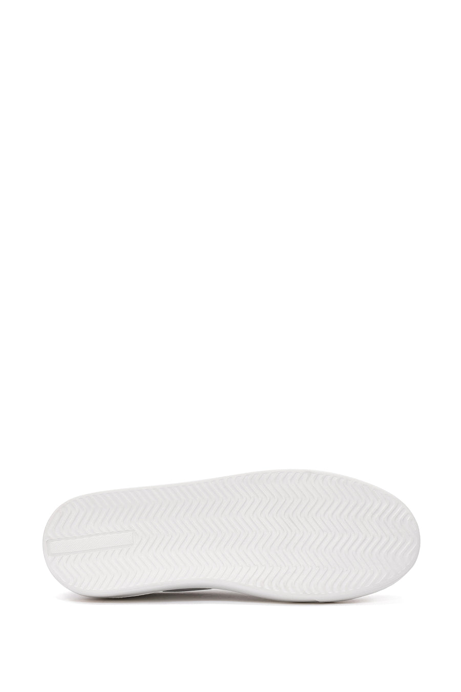 Men's White Lace-up Thick-Sole Leather Sneaker