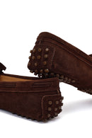 Woman Brown Tasselled Suede Loafer | Derimod