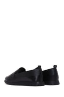 Woman Black Leather Comfort Loafer | Derimod