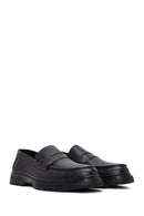 Men's Black Leather Loafer | Derimod