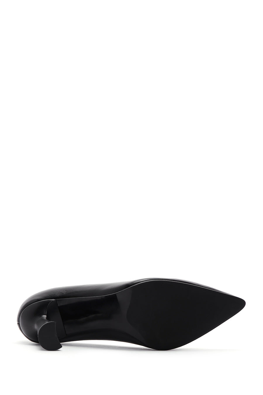 Women's Black Heeled Leather Stiletto