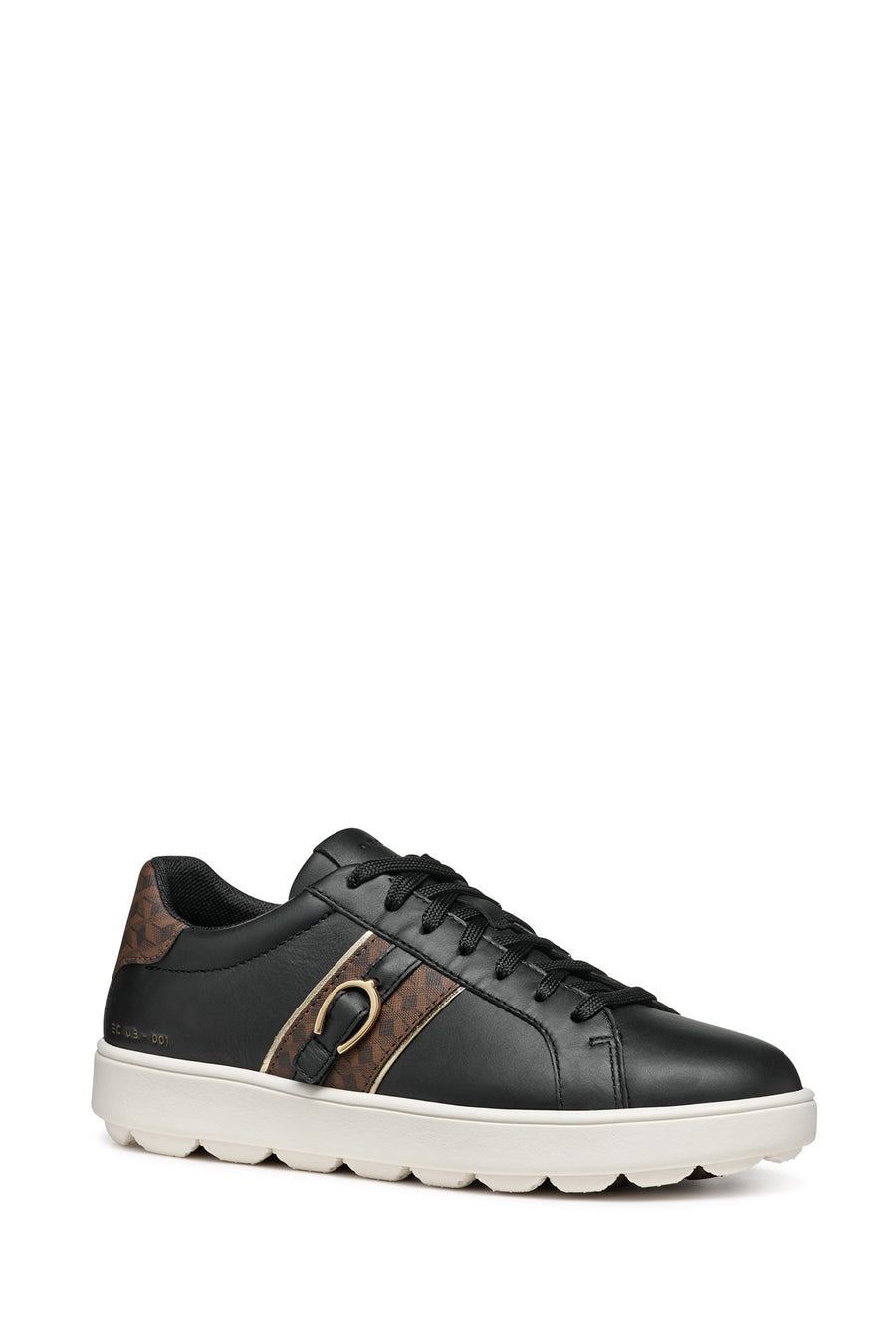 Geox Women's Black Spherica Ecub-1 Lace-up Leather Sneaker