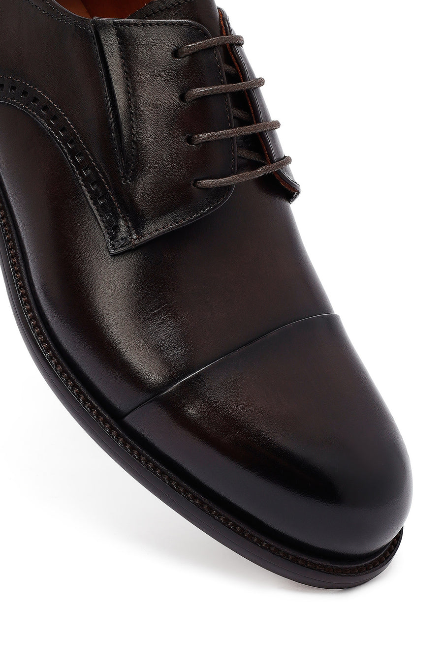 Men's Brown Lace-Up Leather Classic Shoes