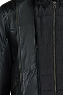 Romeo Male Black Hooded Leather Coats | Derimod