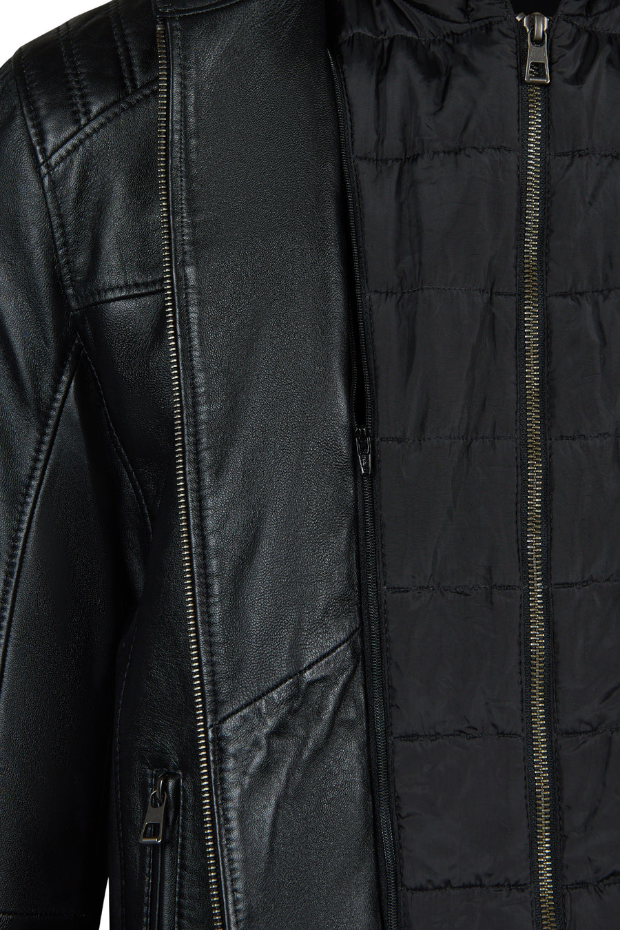 Romeo Male Black Hooded Leather Coats