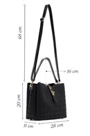 Women's Black Long Strap Printed Classic Shoulder Bag | Derimod