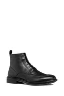 Geox Men's Black Walk Pleasure Zippered Leather Casual Boots | Derimod