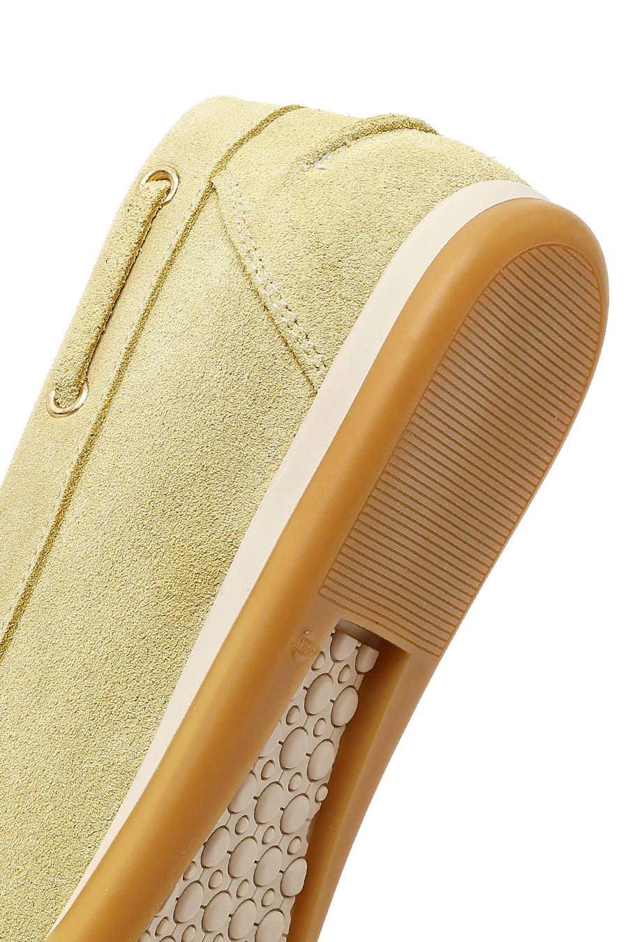 Women's Yellow Lace-up Suede Leather Shoes
