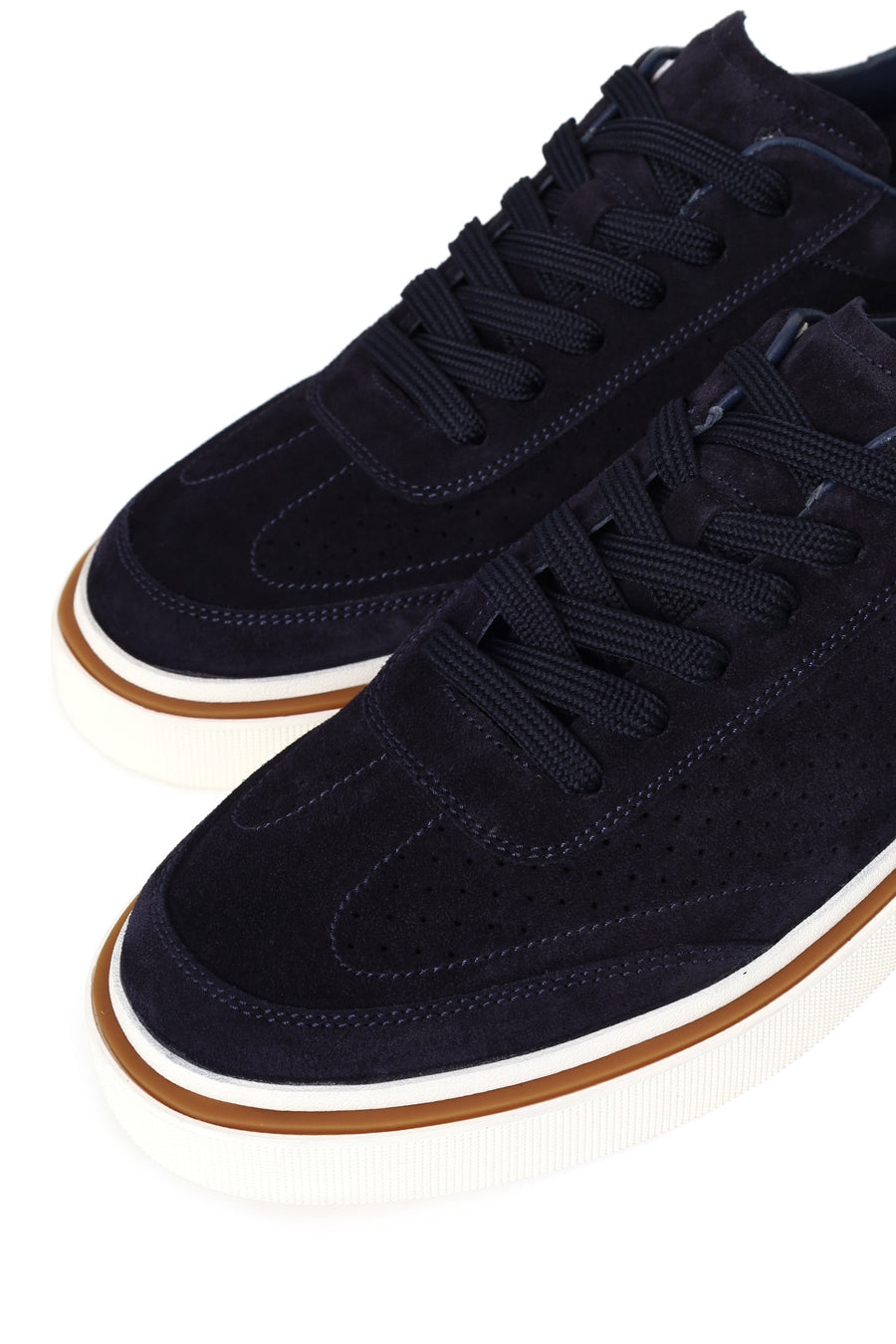 Erkek Lacivert Bağcıklı Süet Deri Sneaker
