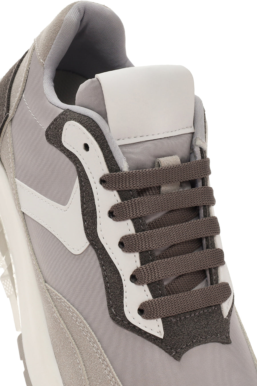 Kadın Gri Bağcıklı Kalın Tabanlı Spor Sneaker