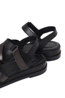 Women’s Black Ankle-Strap Leather Sandals | Derimod