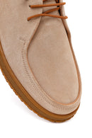 Women's Beige Lace-up Suede Leather Comfort Shoes | Derimod