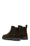 Geox Men's Brown Spherica Ec1 Suede Leather Chelsea Boots | Derimod
