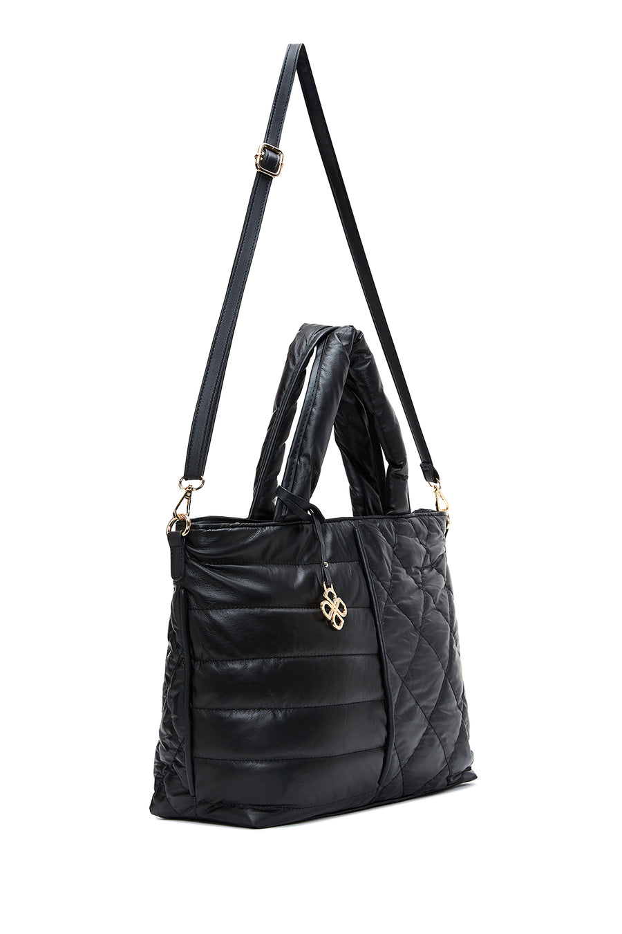 Women's Black Quilted Shoulder Bag