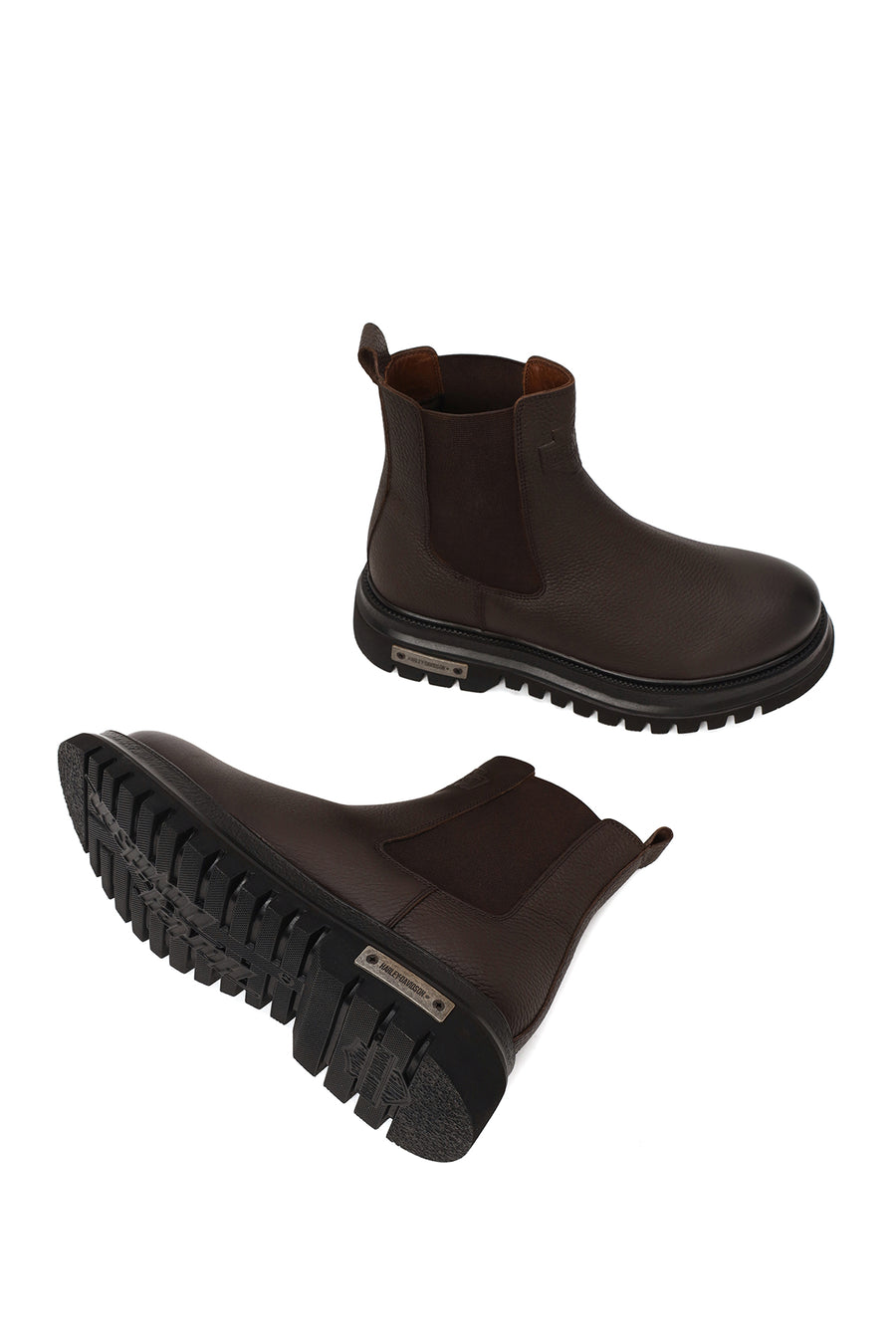 Harley Davidson Male Brown 12011 Thick-Soled Leather Chelsea Boots