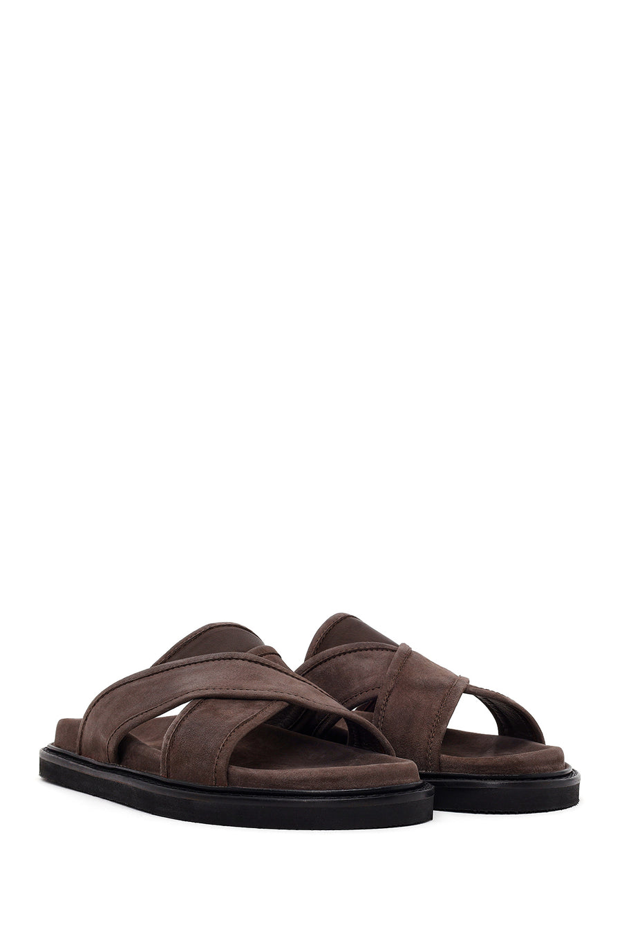 Male Brown Suede Slipper