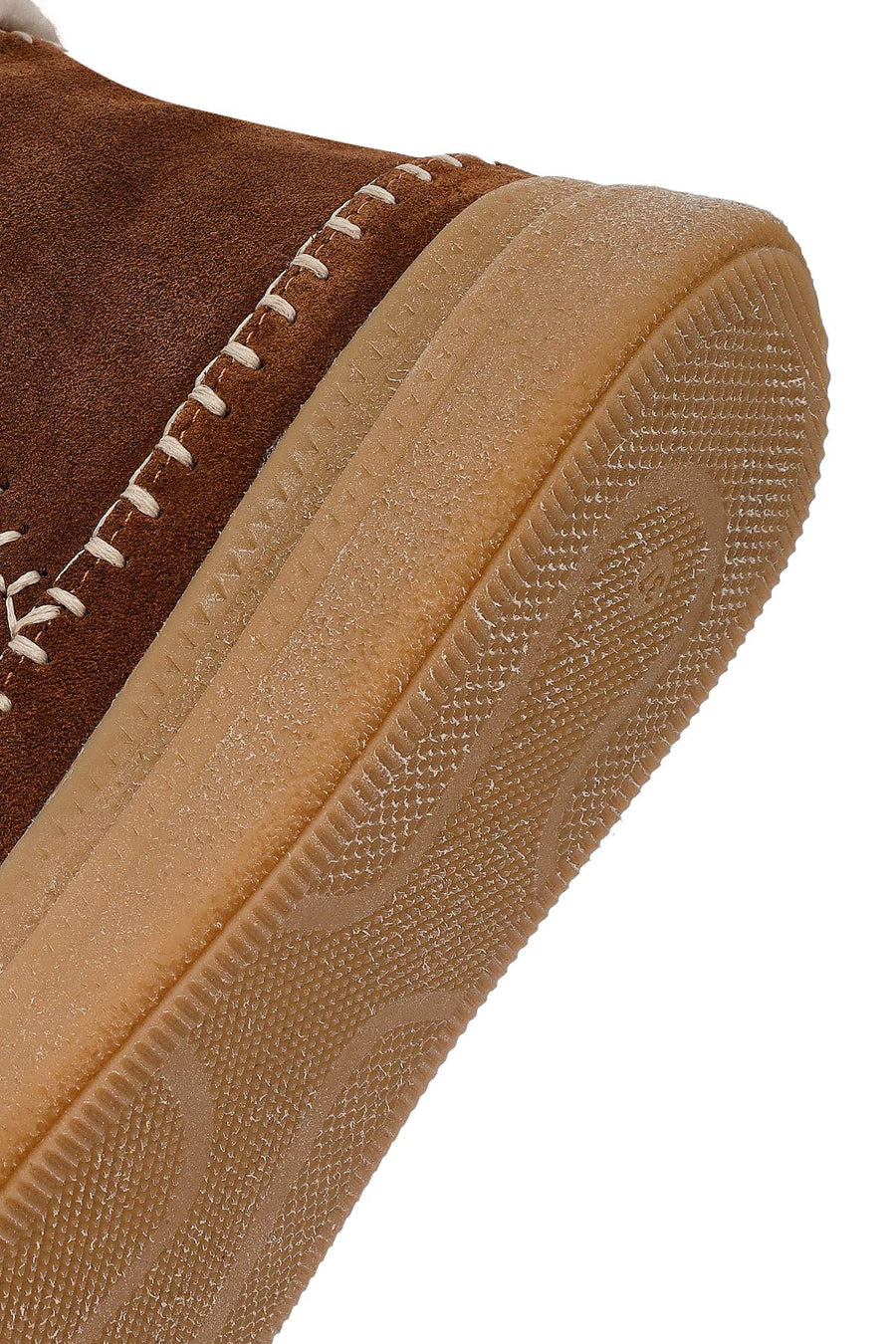 Woman Brown Zippered Thick-Soled Suede Leather Teddy Bot