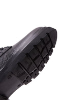 Men's Black Leather Zippered Boots | Derimod