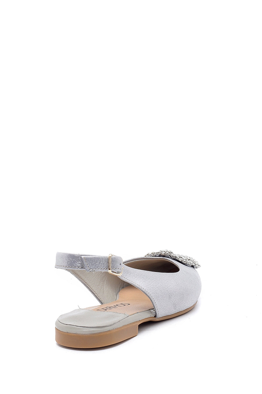 Women's Leather Stone Ballerinas
