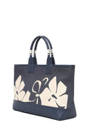 Woman Blue Long Strap Printed Shoulder Bag | Derimod
