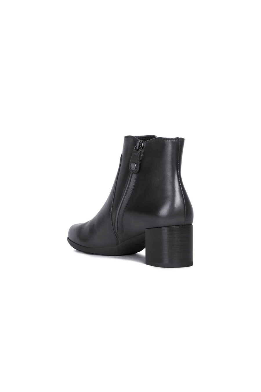 Geox Women's Black New Annya Mid Leather Heeled Boots