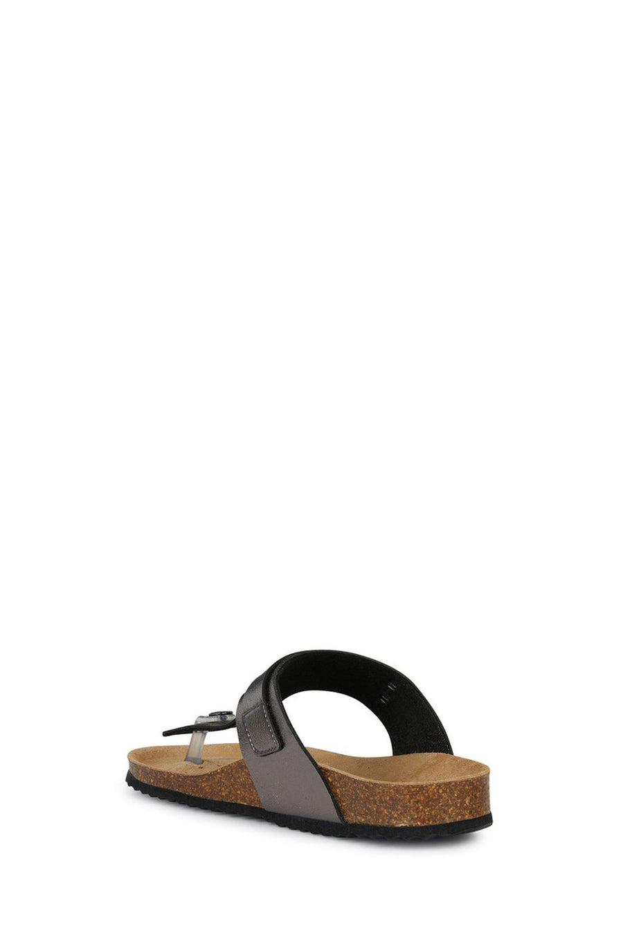 Geox Women's Gray Brionia Leather Flip Flops